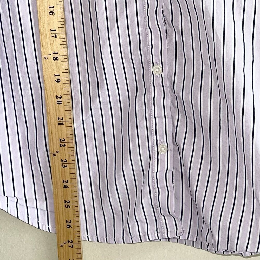 J Crew Garcon Classic Fit Shirt Plus Size 14 Top Striped Lavender Button Up - Picture 7 of 9